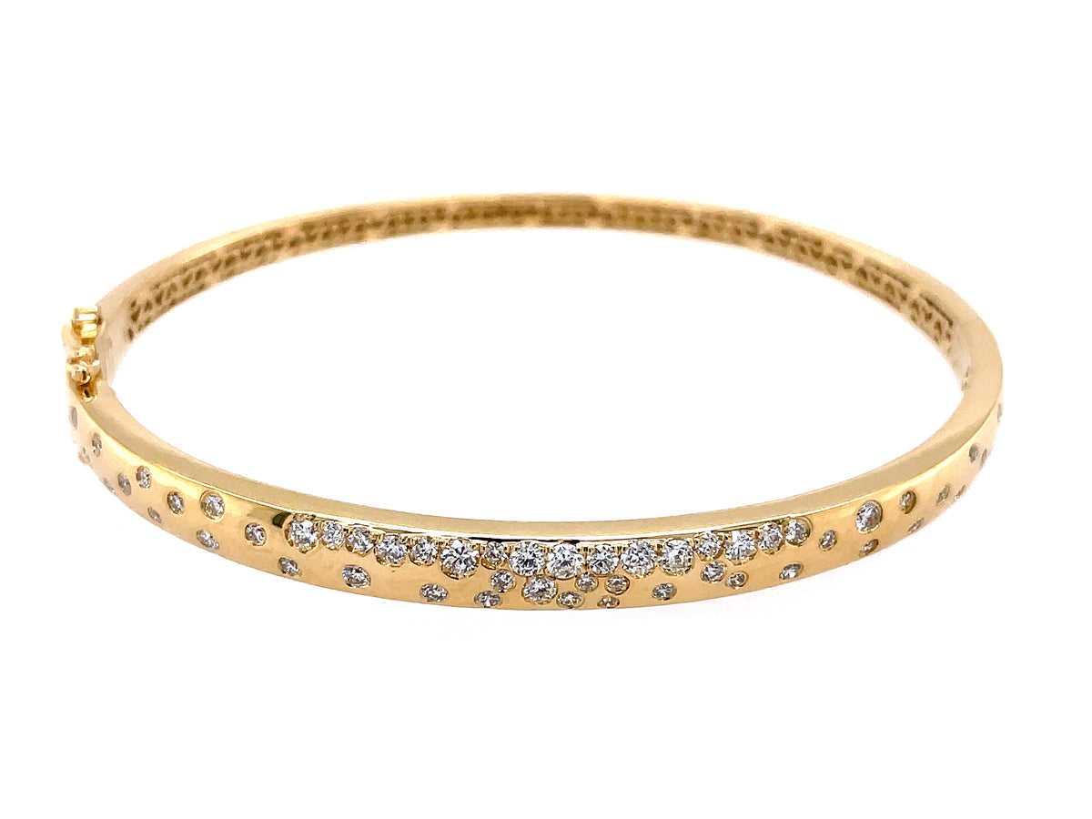 DIAMOND FLUSH SET NARROW BANGLE, 5MM