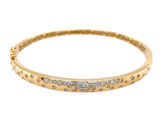 DIAMOND FLUSH SET NARROW BANGLE, 5MM