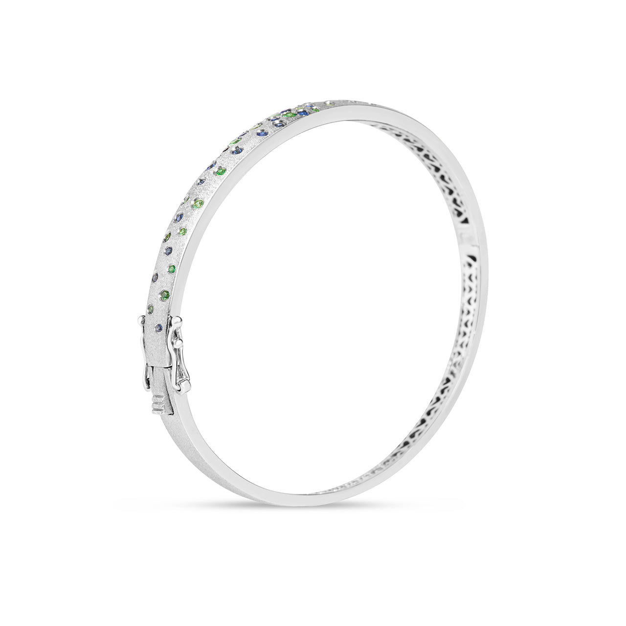Tsavorite & Sapphire Confetti 5mm Bangle