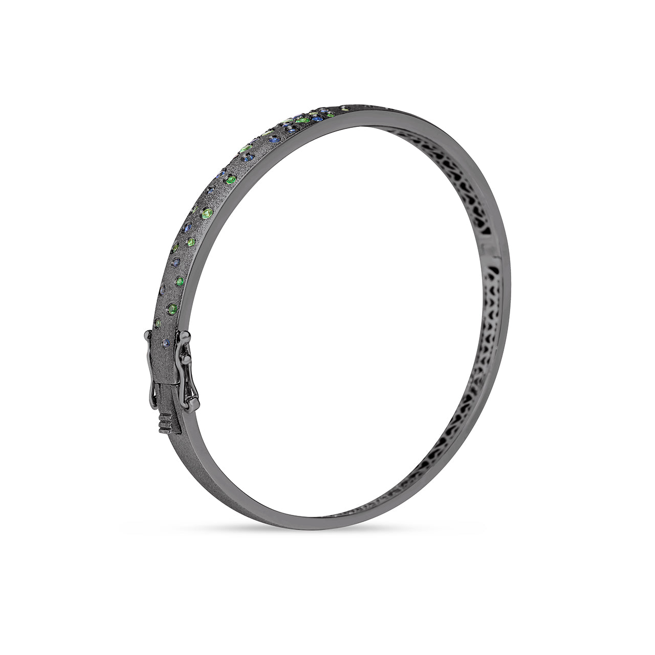 Tsavorite & Sapphire Confetti 5mm Bangle