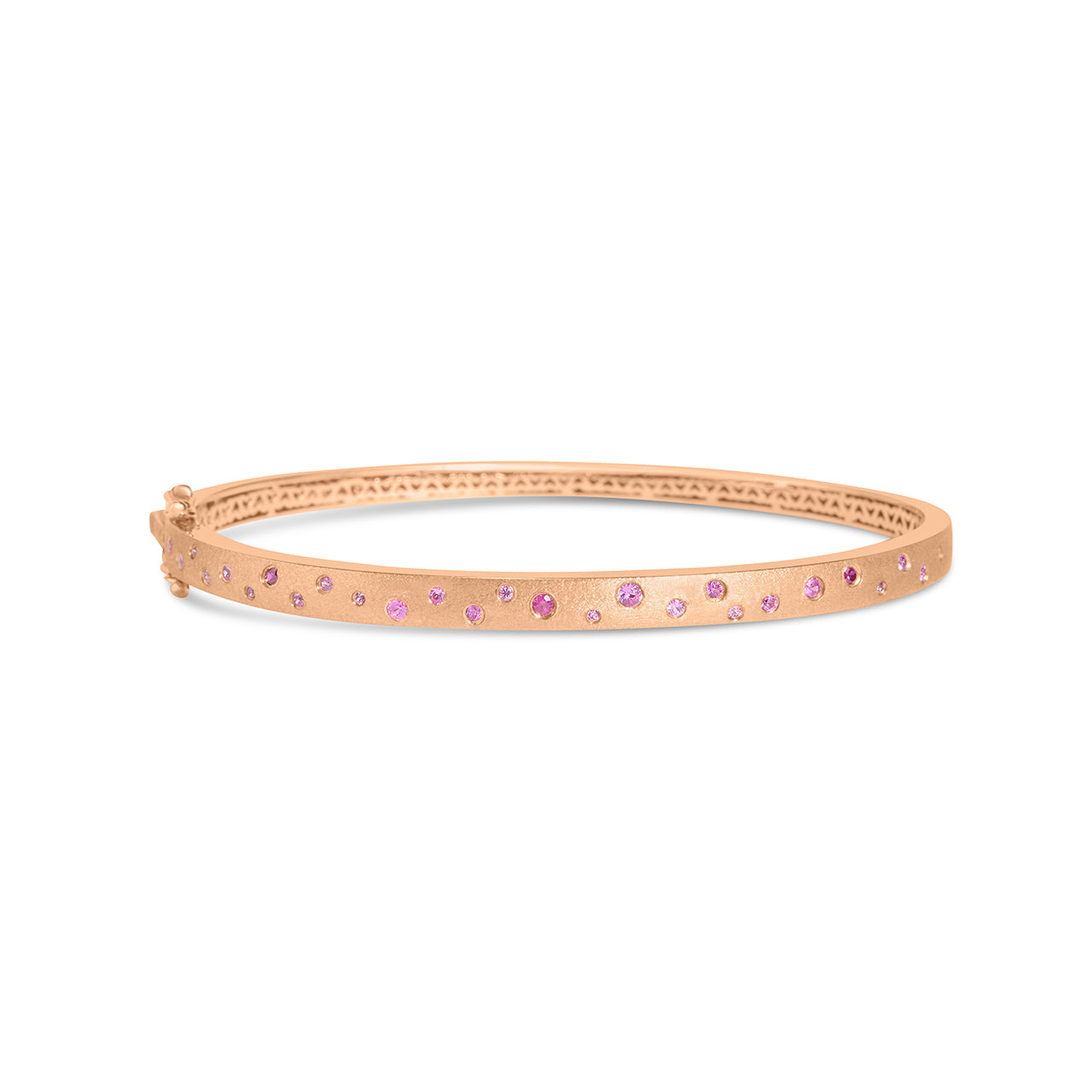 Pink Sapphire & Ruby Scatter Flush Bangle