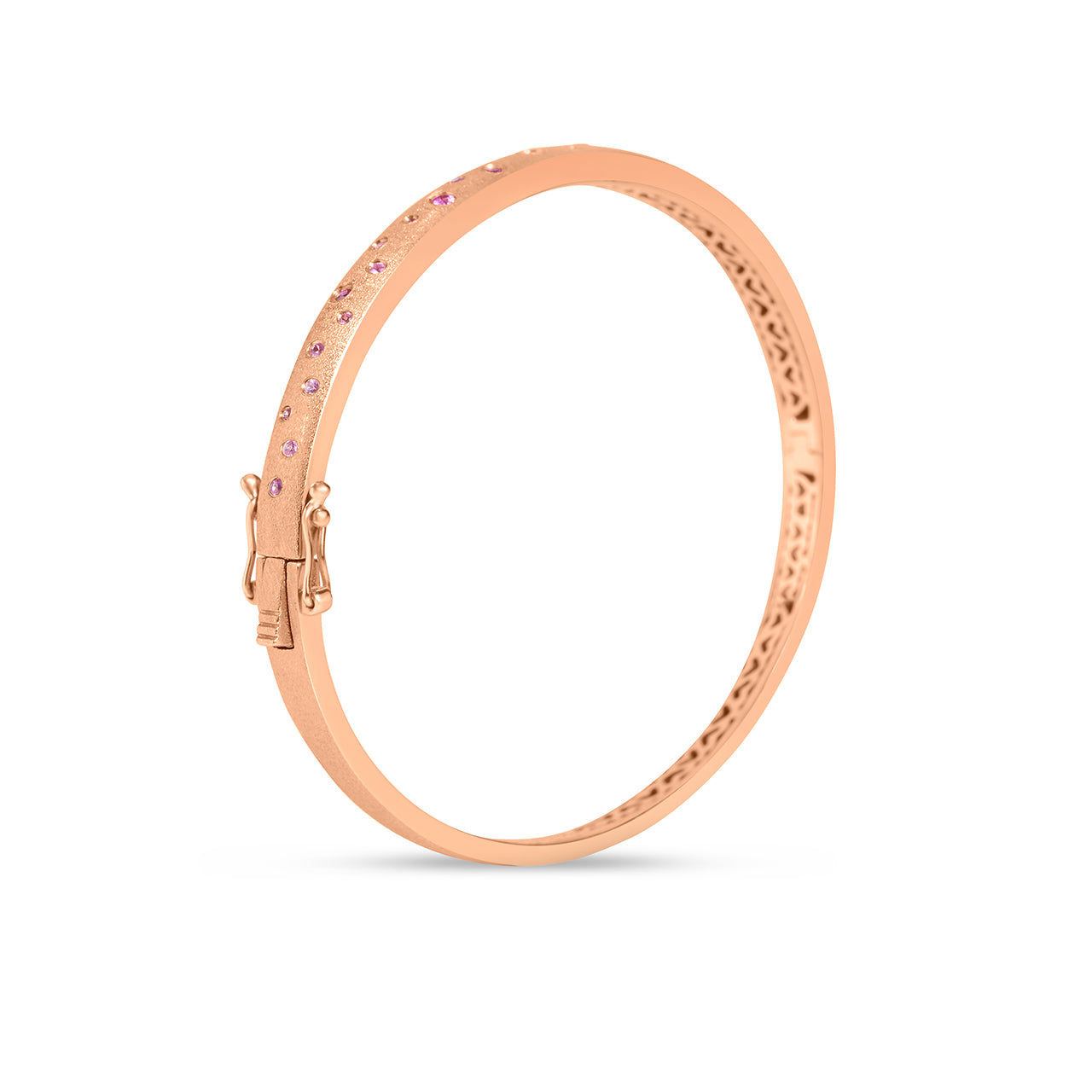 Pink Sapphire & Ruby Scatter Flush Bangle