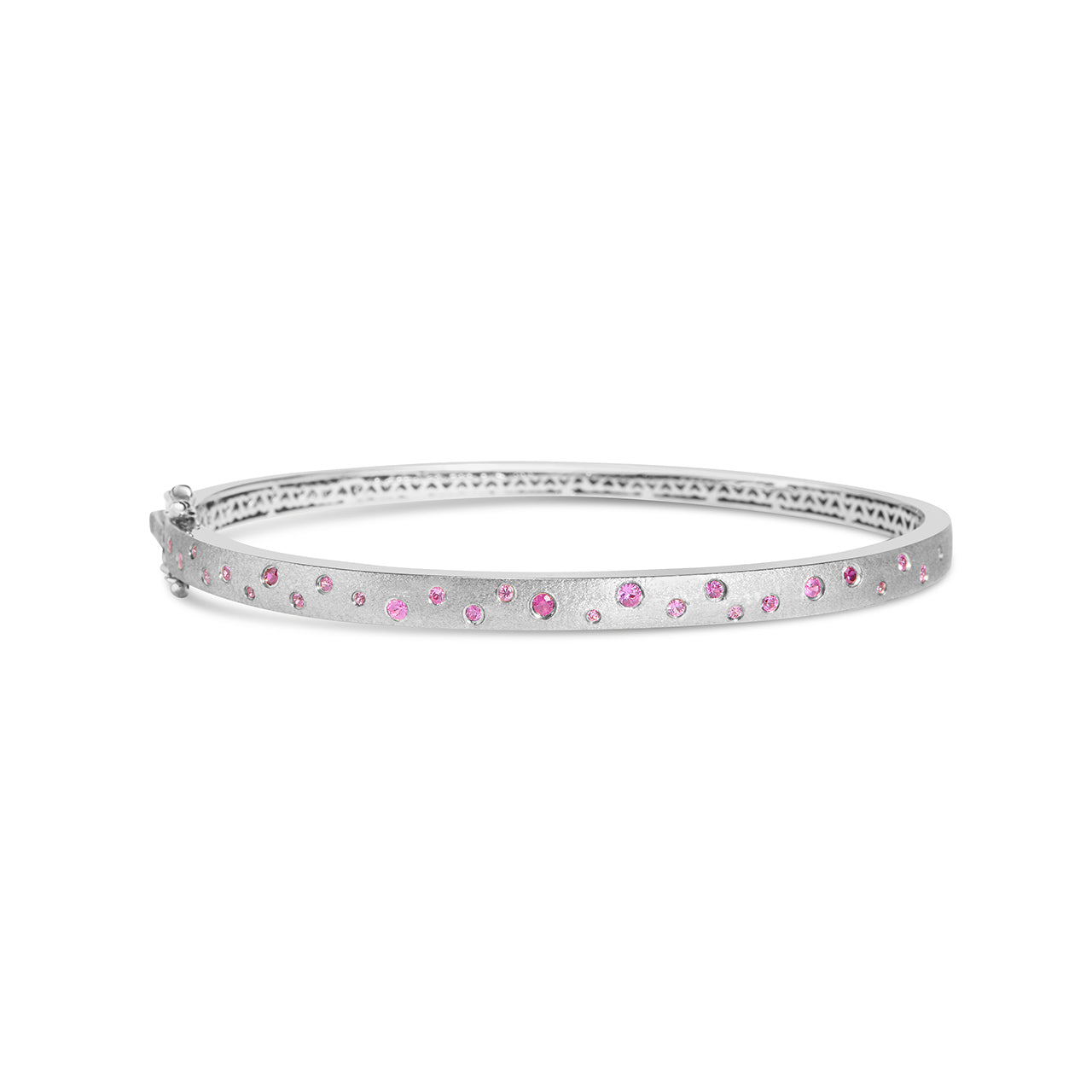 Pink Sapphire & Ruby Scatter Flush Bangle