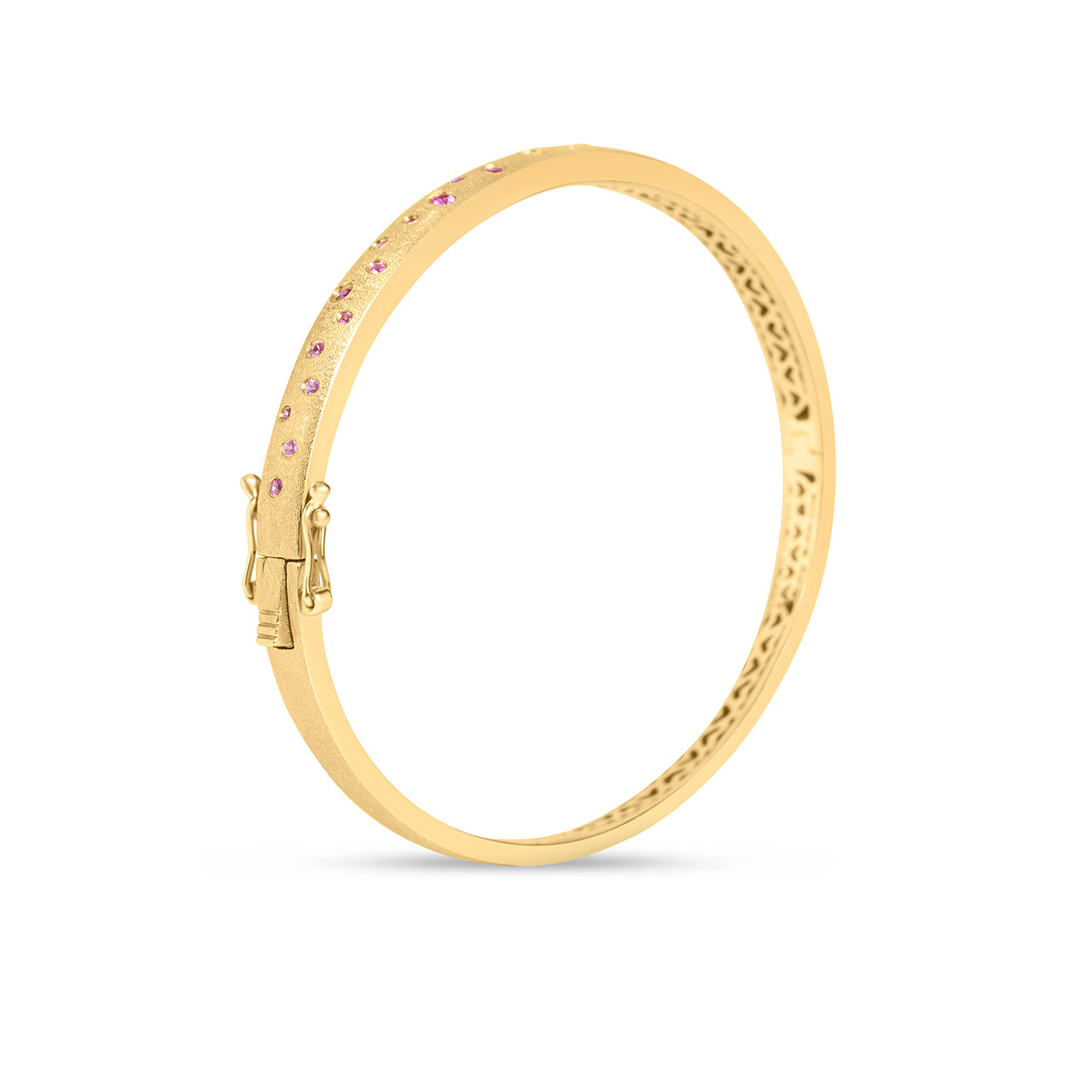 Pink Sapphire & Ruby Scatter Flush Bangle