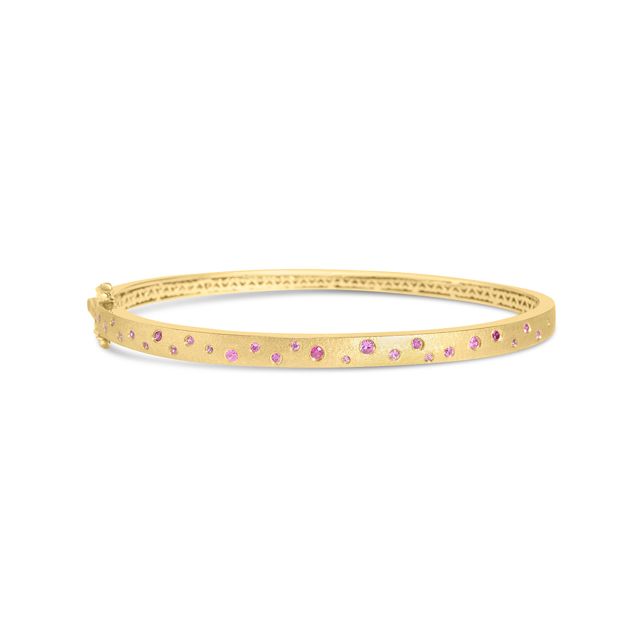 Pink Sapphire & Ruby Scatter Flush Bangle