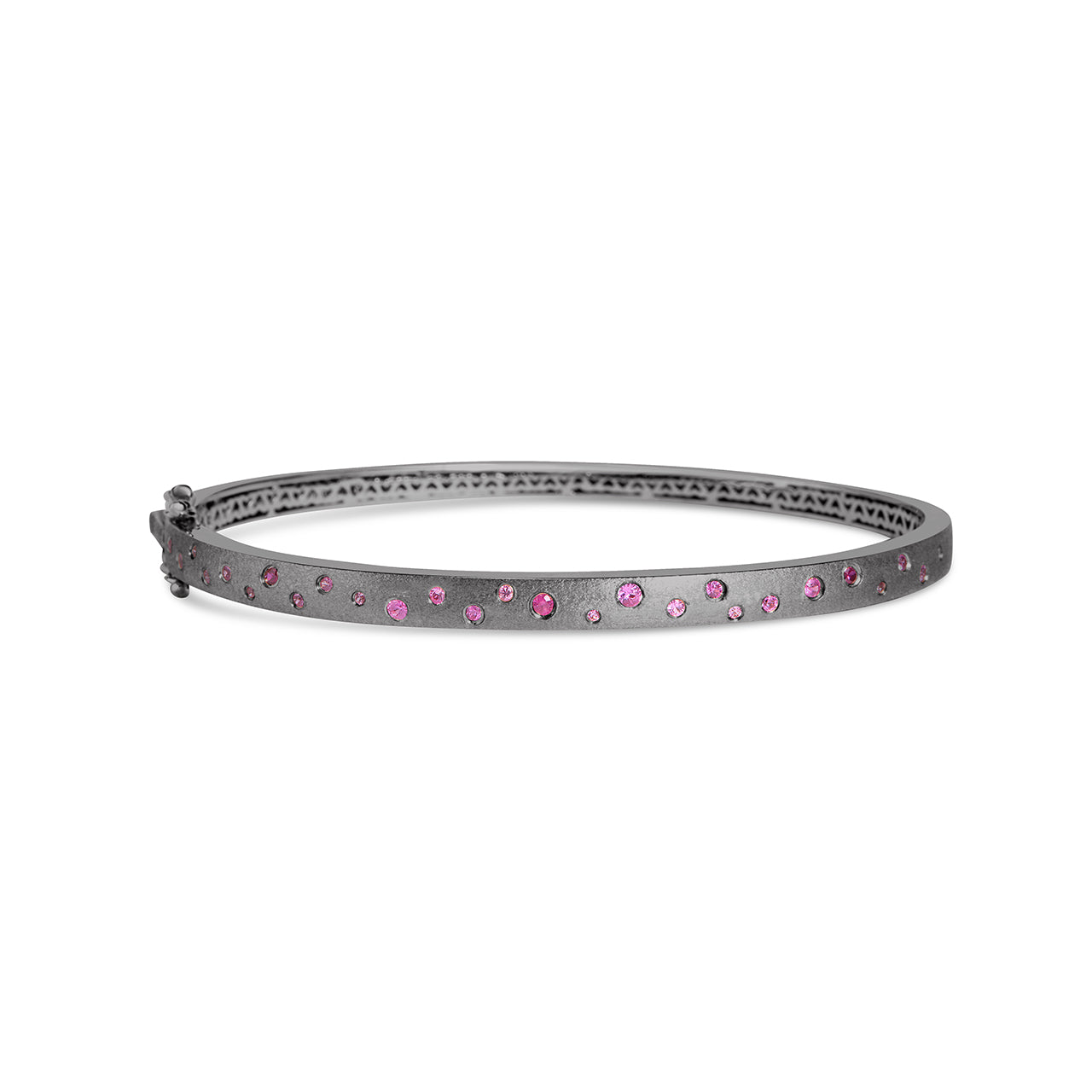 Pink Sapphire & Ruby Scatter Flush Bangle