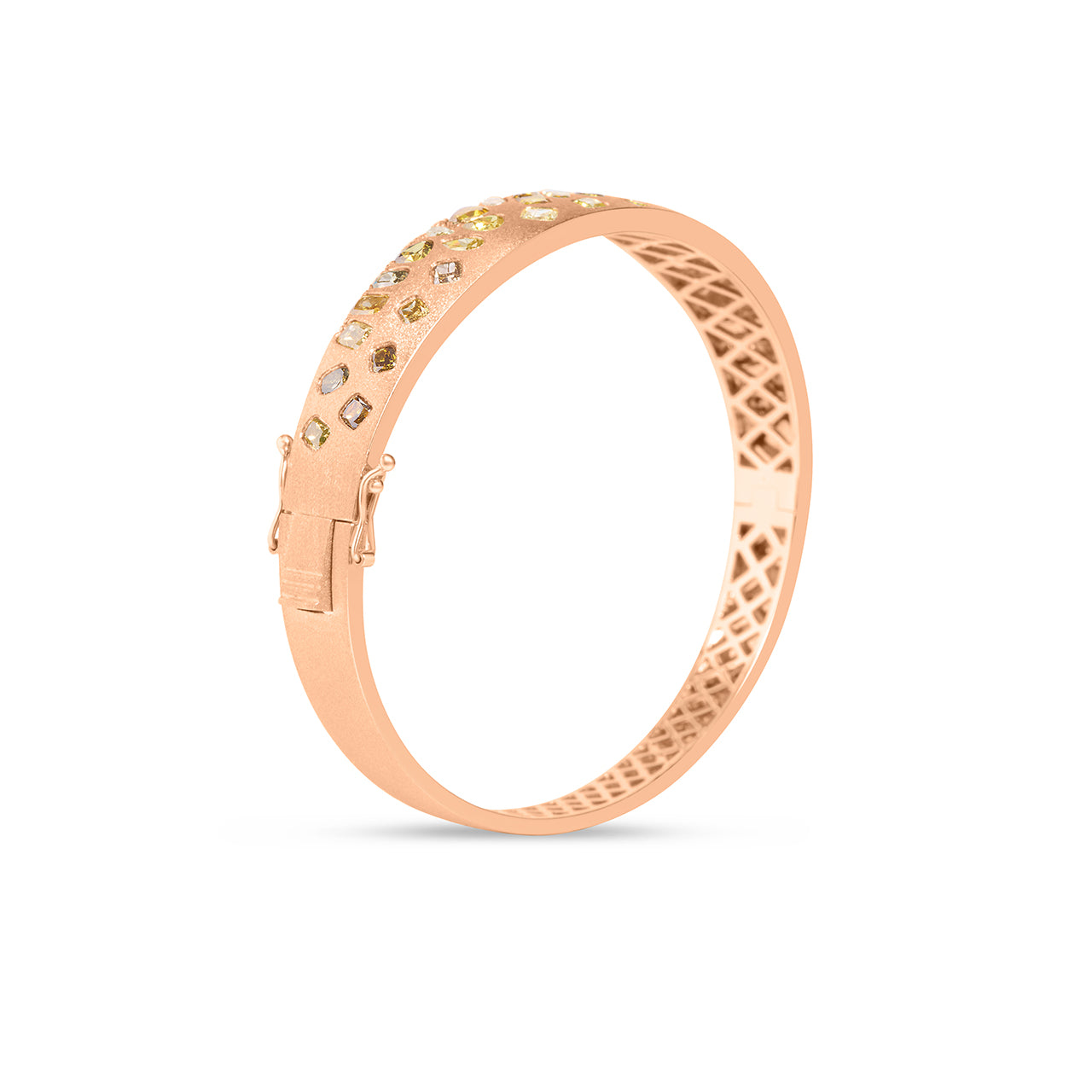 Fancy Diamond Confetti Wide Bangle