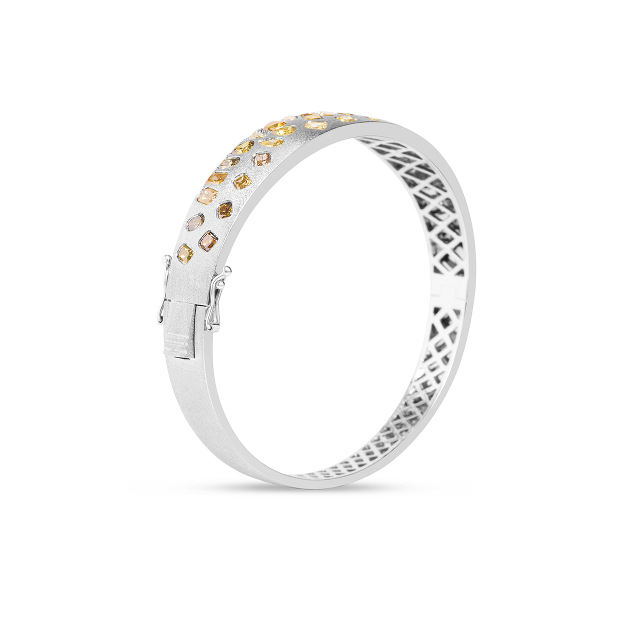 Fancy Diamond Confetti Wide Bangle