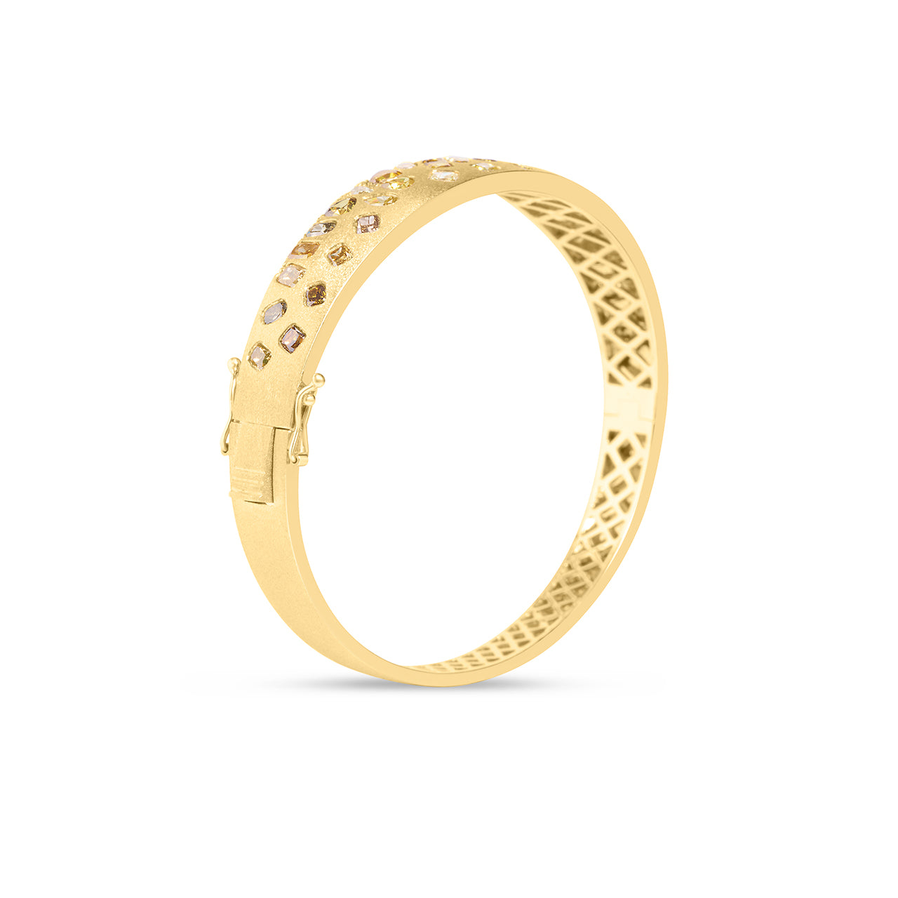 Fancy Diamond Confetti Wide Bangle