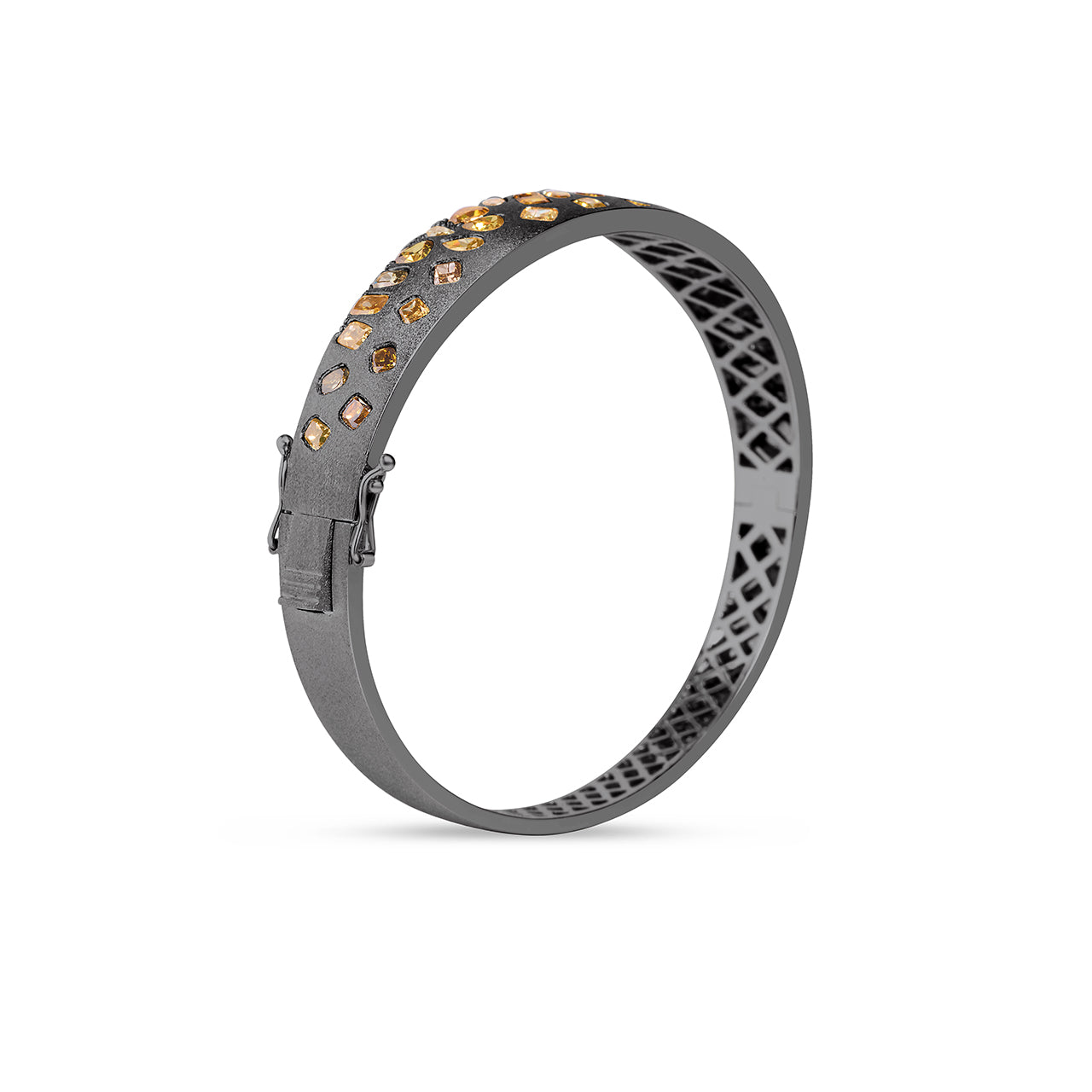 Fancy Diamond Confetti Wide Bangle
