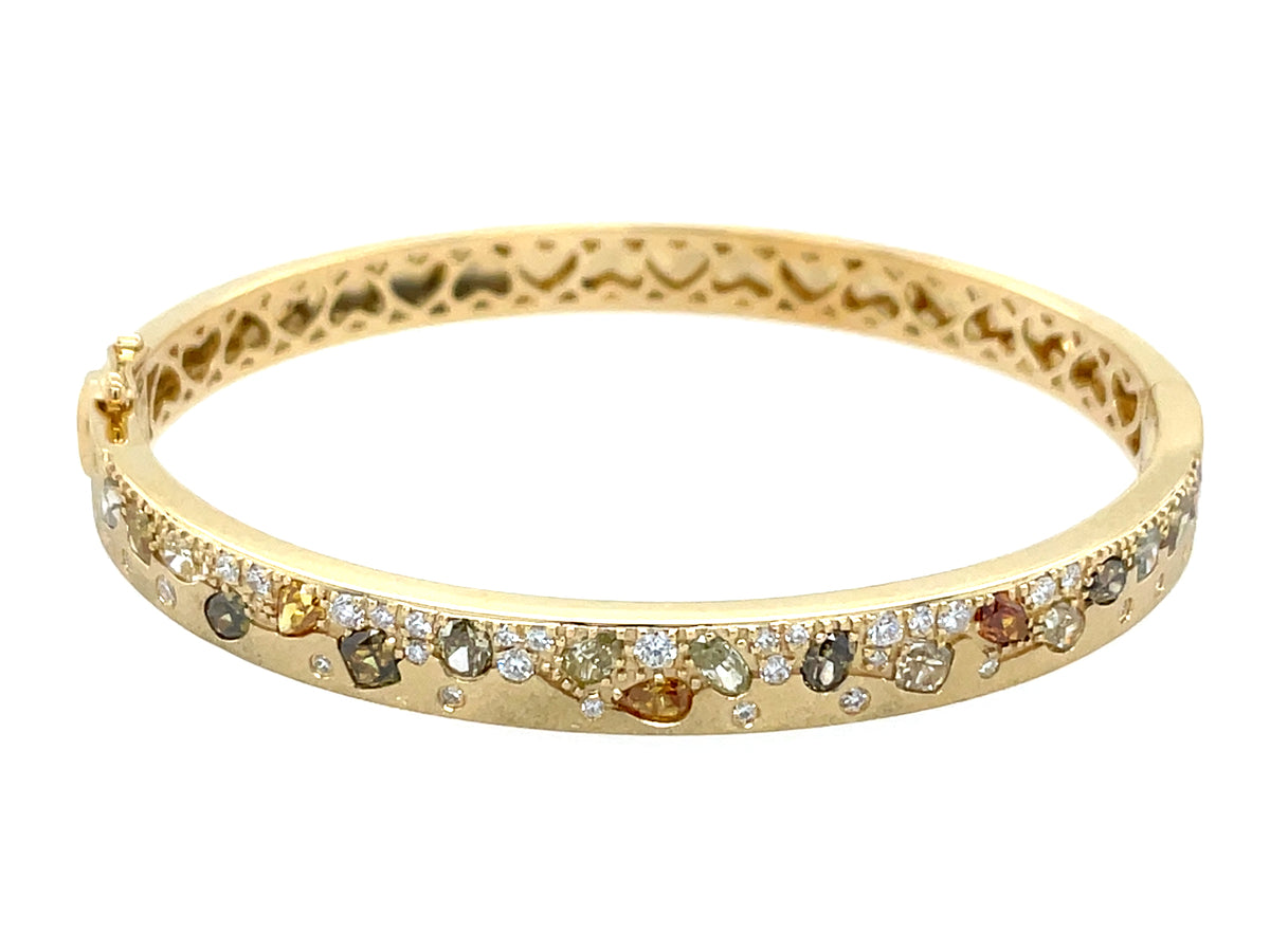 Natural Fancy Color Diamond Diamond Bangle, Satin Finish