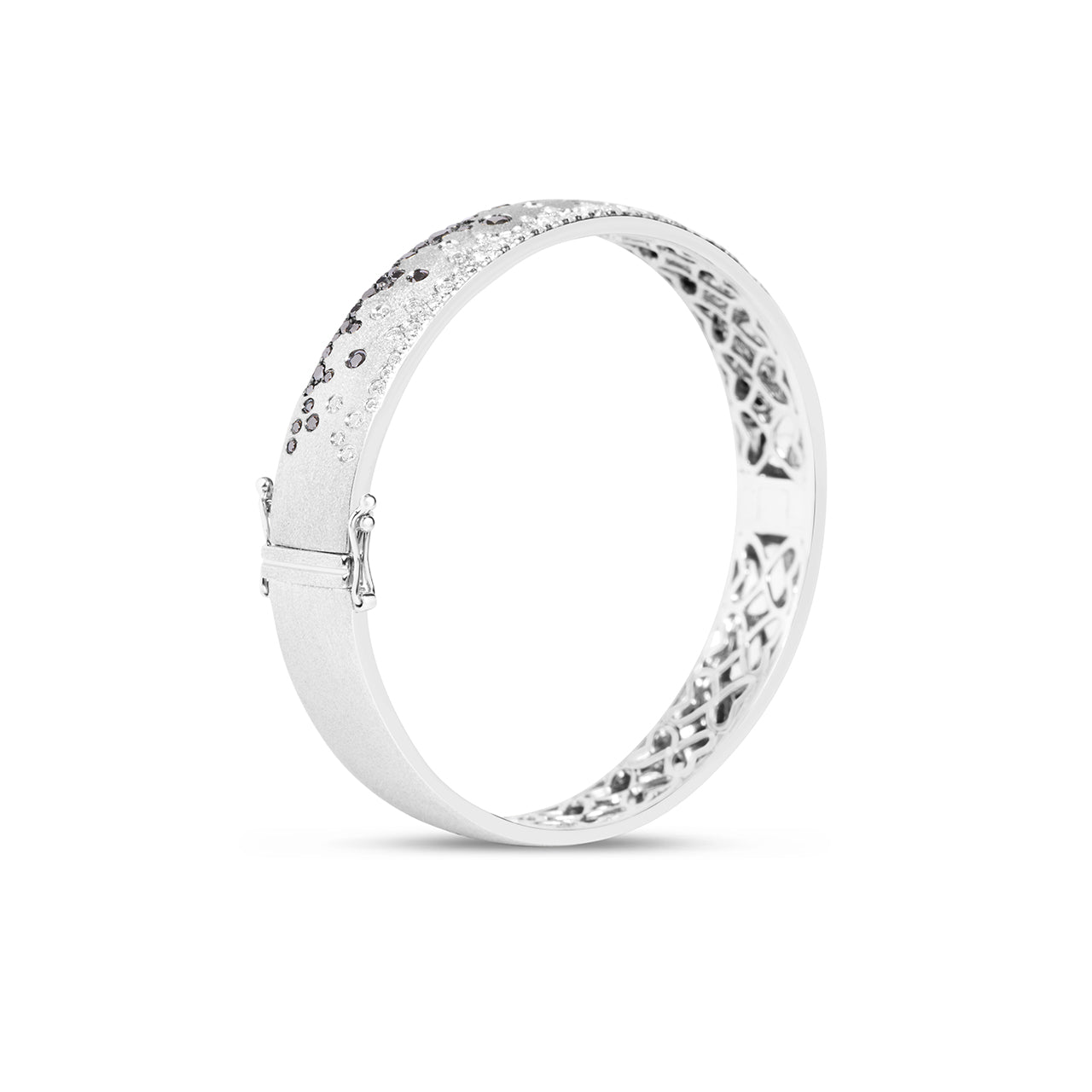Black & White Diamond Confetti Duet 8.8mm Bangle
