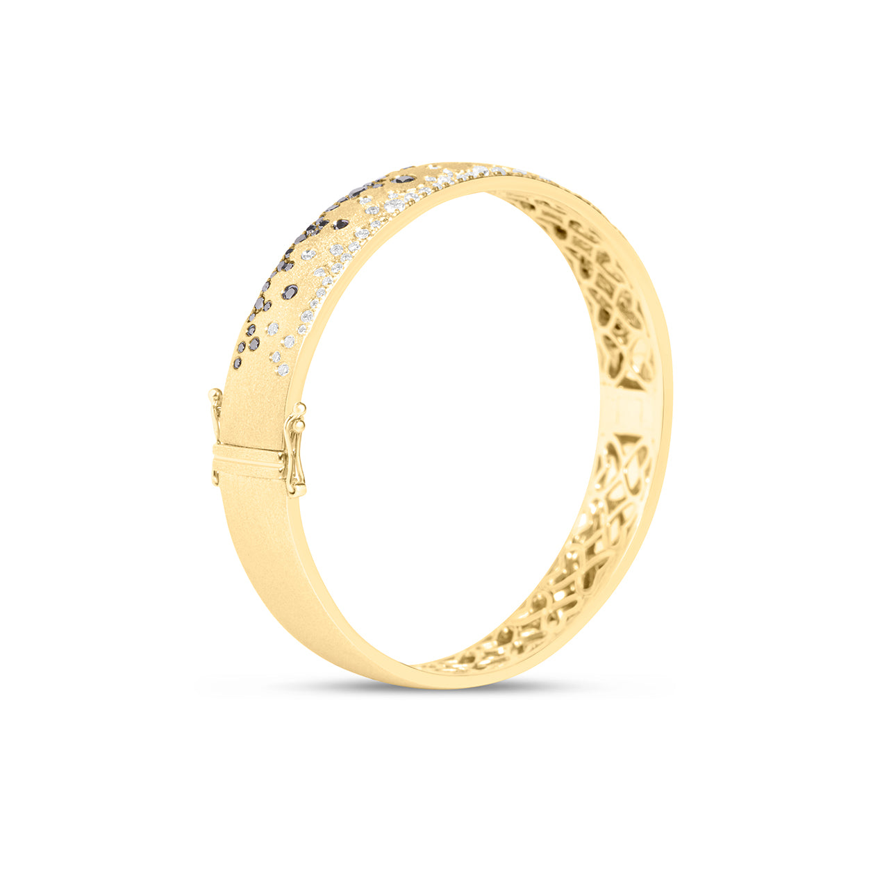 Black & White Diamond Confetti Duet 8.8mm Bangle