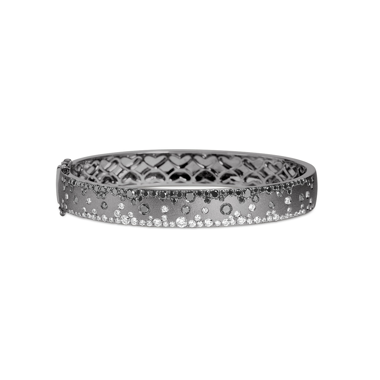 Black & White Diamond Confetti Duet 8.8mm Bangle