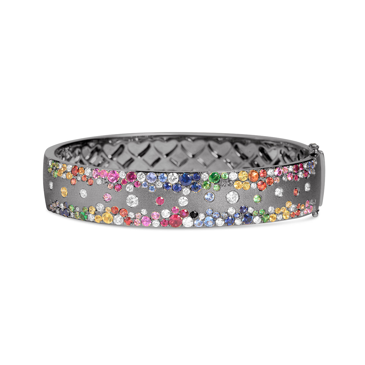 Rainbow Sapphire & Diamond Confetti Duet Jumbo Bangle