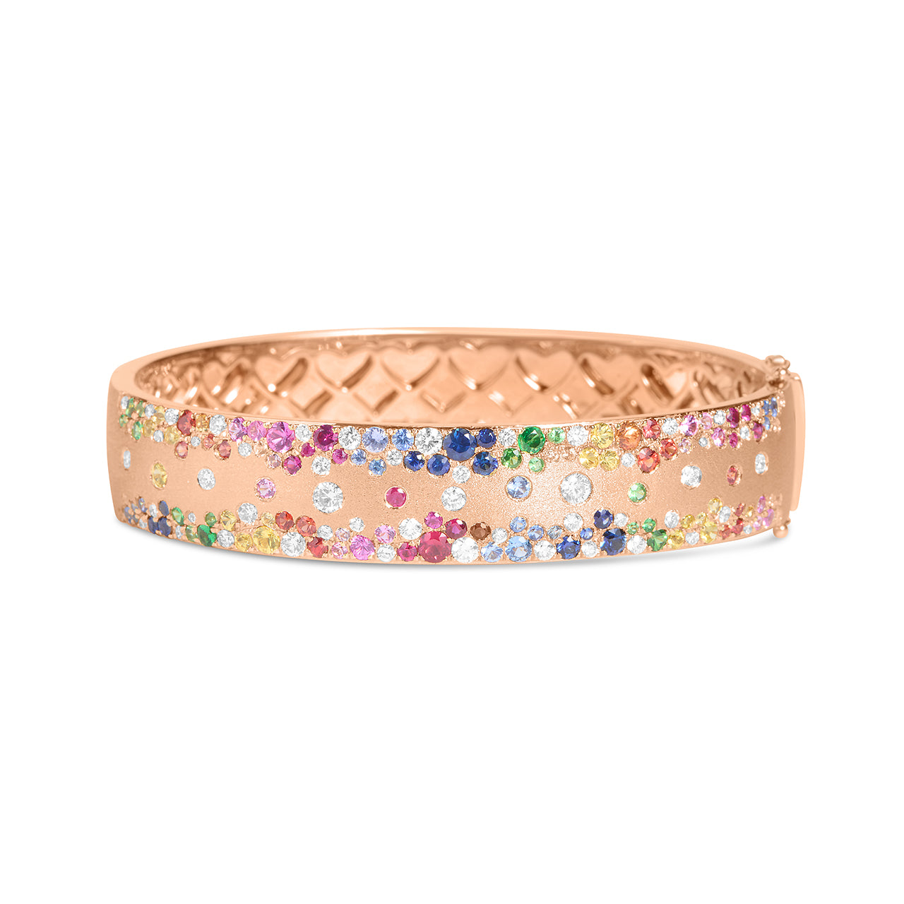 Rainbow Sapphire & Diamond Confetti Duet Jumbo Bangle
