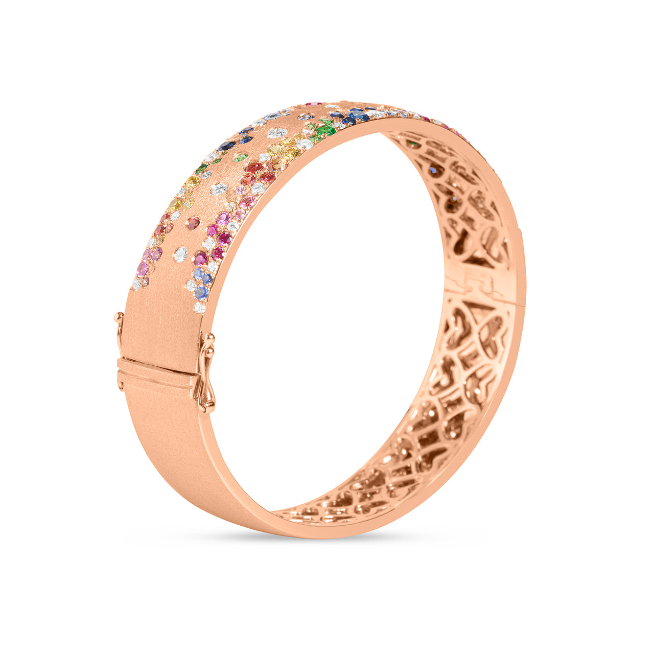 Rainbow Sapphire & Diamond Confetti Duet Jumbo Bangle