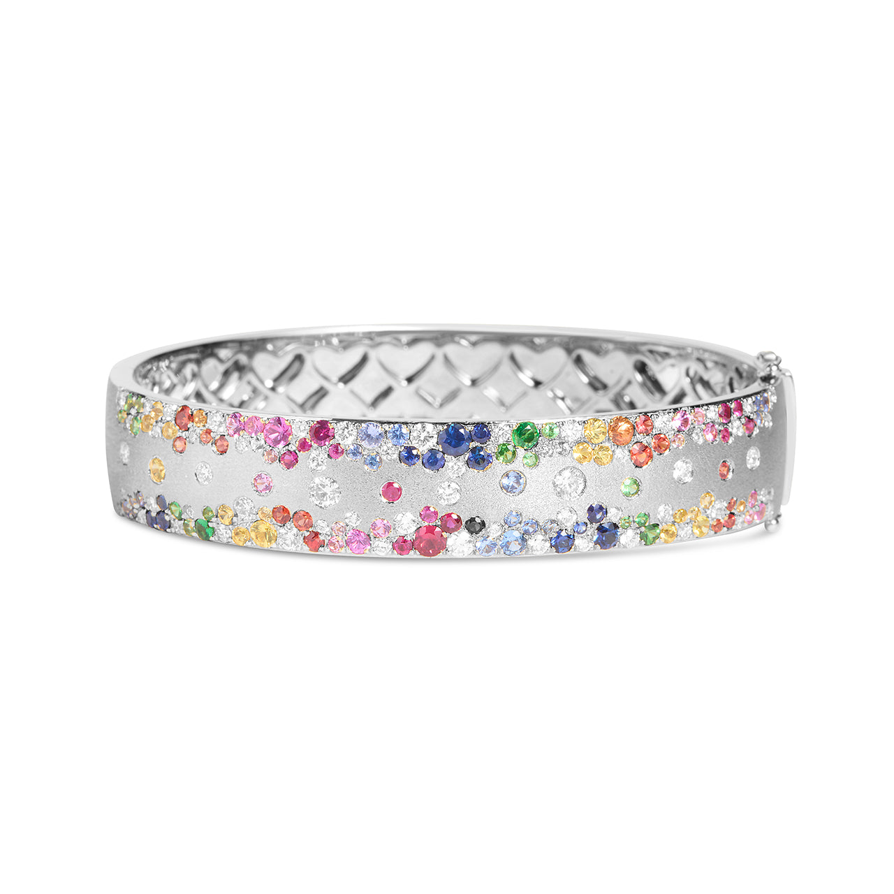 Rainbow Sapphire & Diamond Confetti Duet Jumbo Bangle