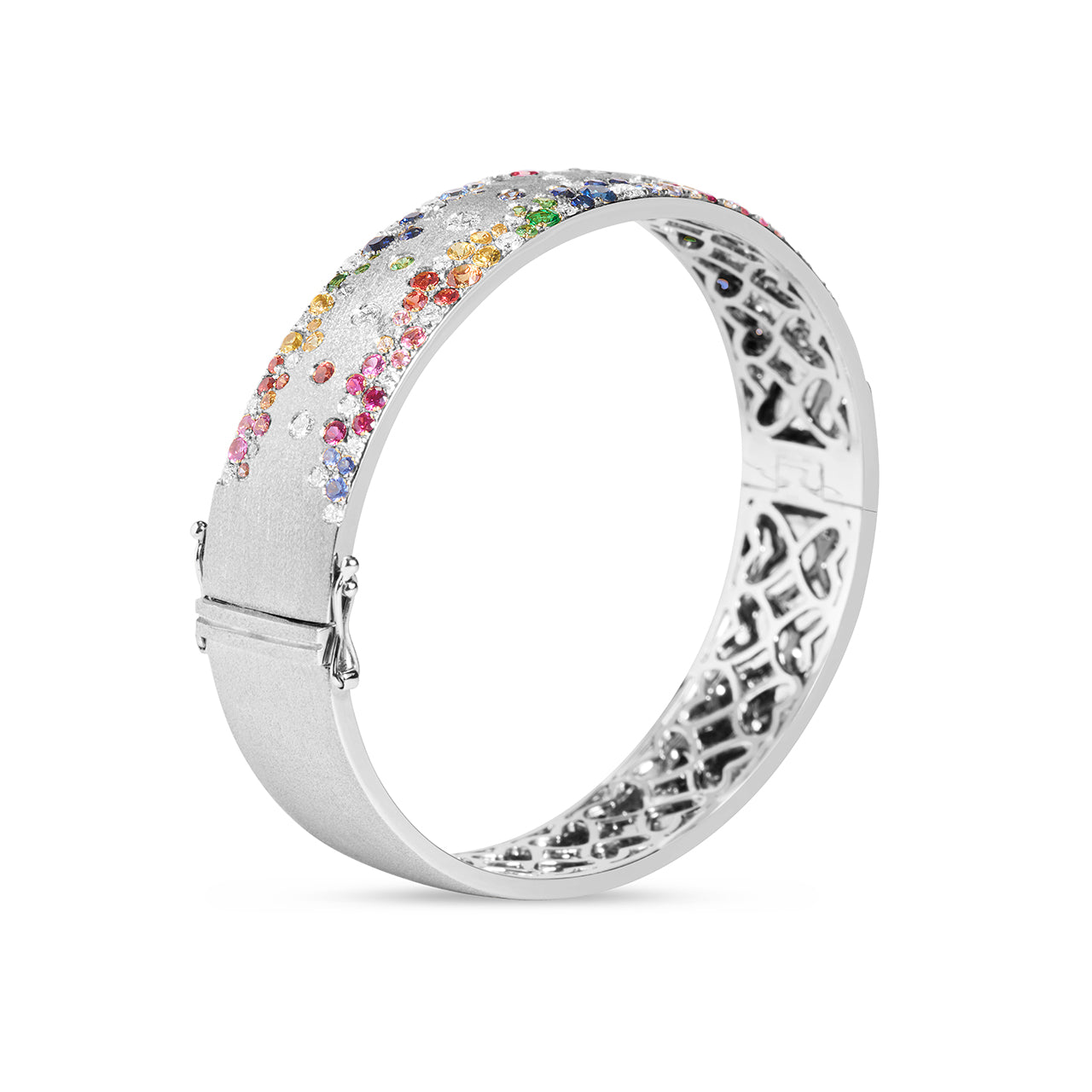 Rainbow Sapphire & Diamond Confetti Duet Jumbo Bangle
