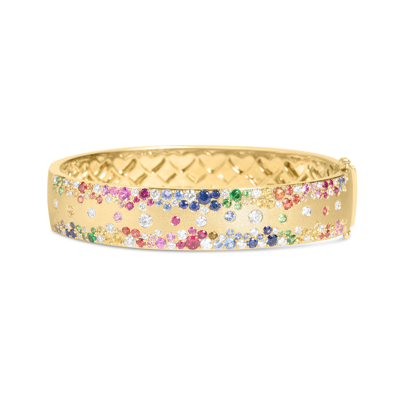 Rainbow Sapphire & Diamond Confetti Duet Jumbo Bangle