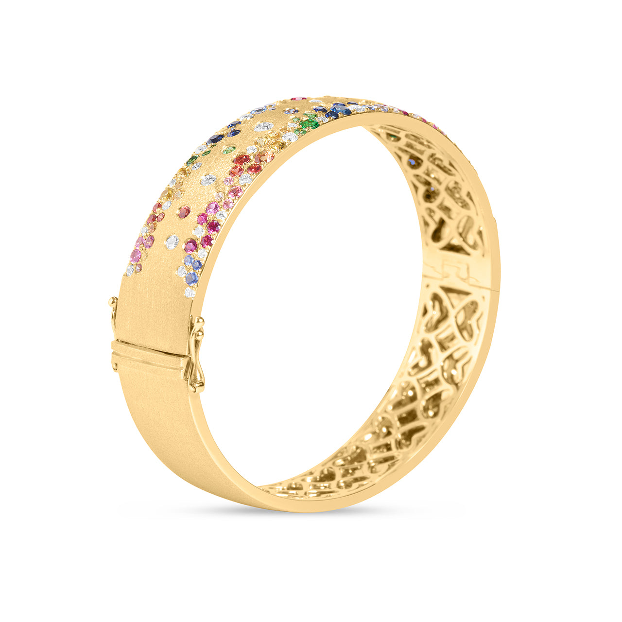 Rainbow Sapphire & Diamond Confetti Duet Jumbo Bangle