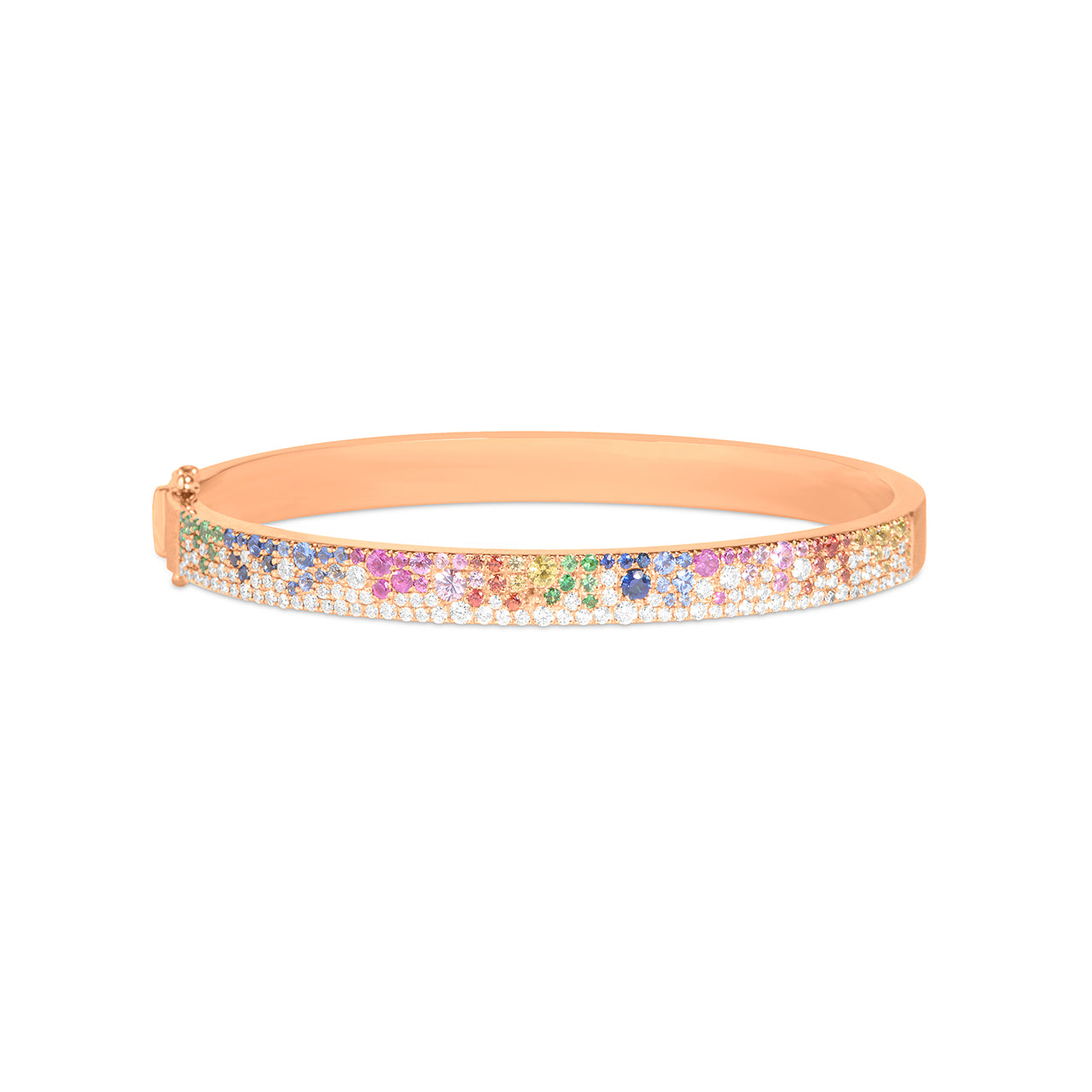 Rainbow Sapphire & Diamond Pave Confetti Bangle