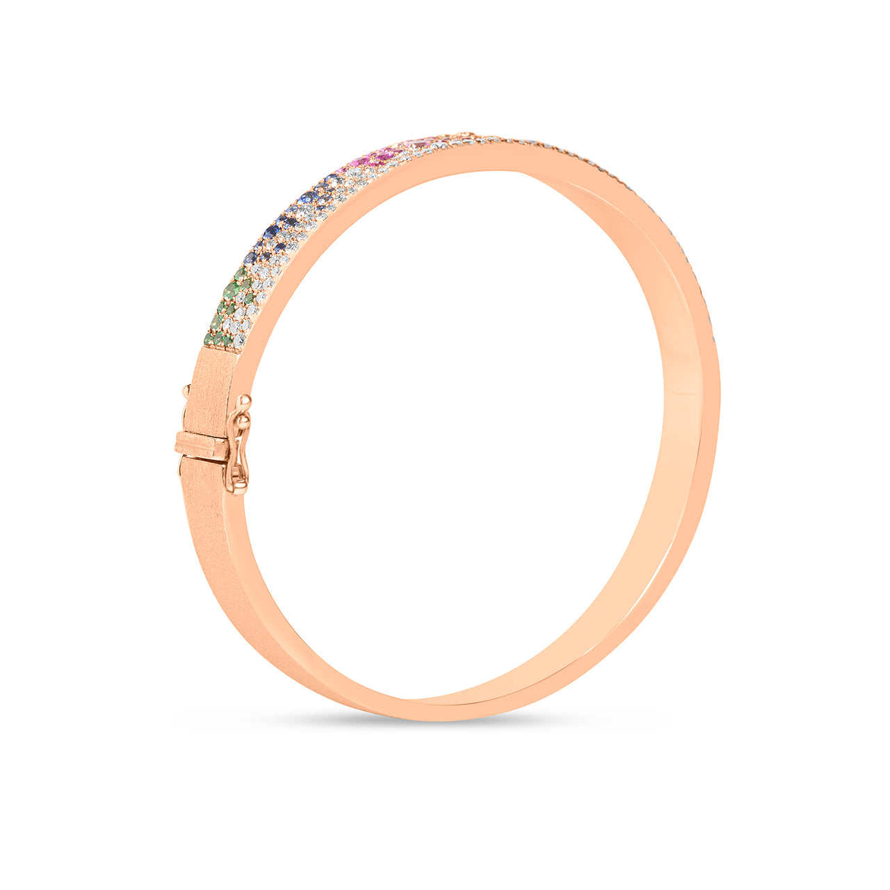 Rainbow Sapphire & Diamond Pave Confetti Bangle