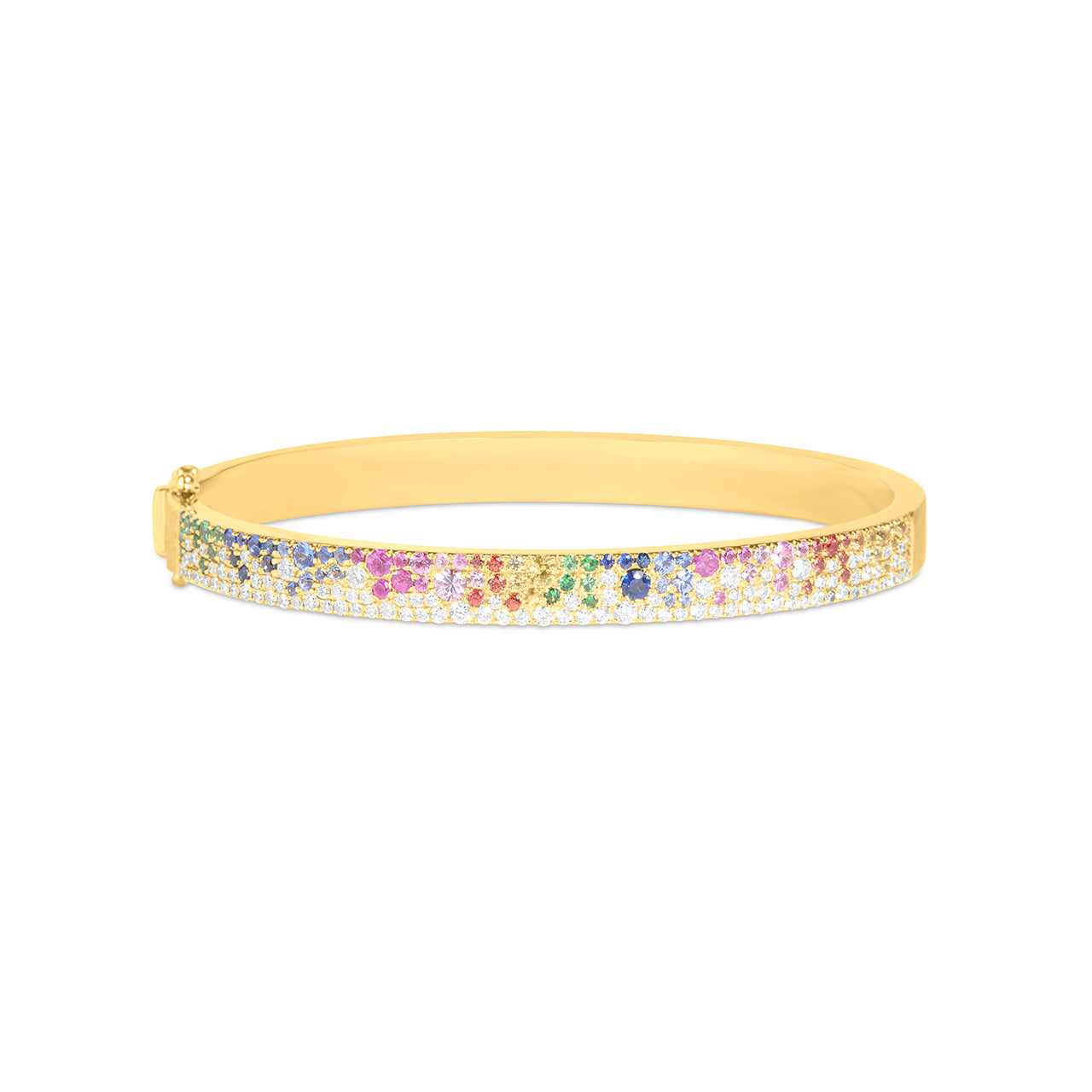 Rainbow Sapphire & Diamond Pave Confetti Bangle