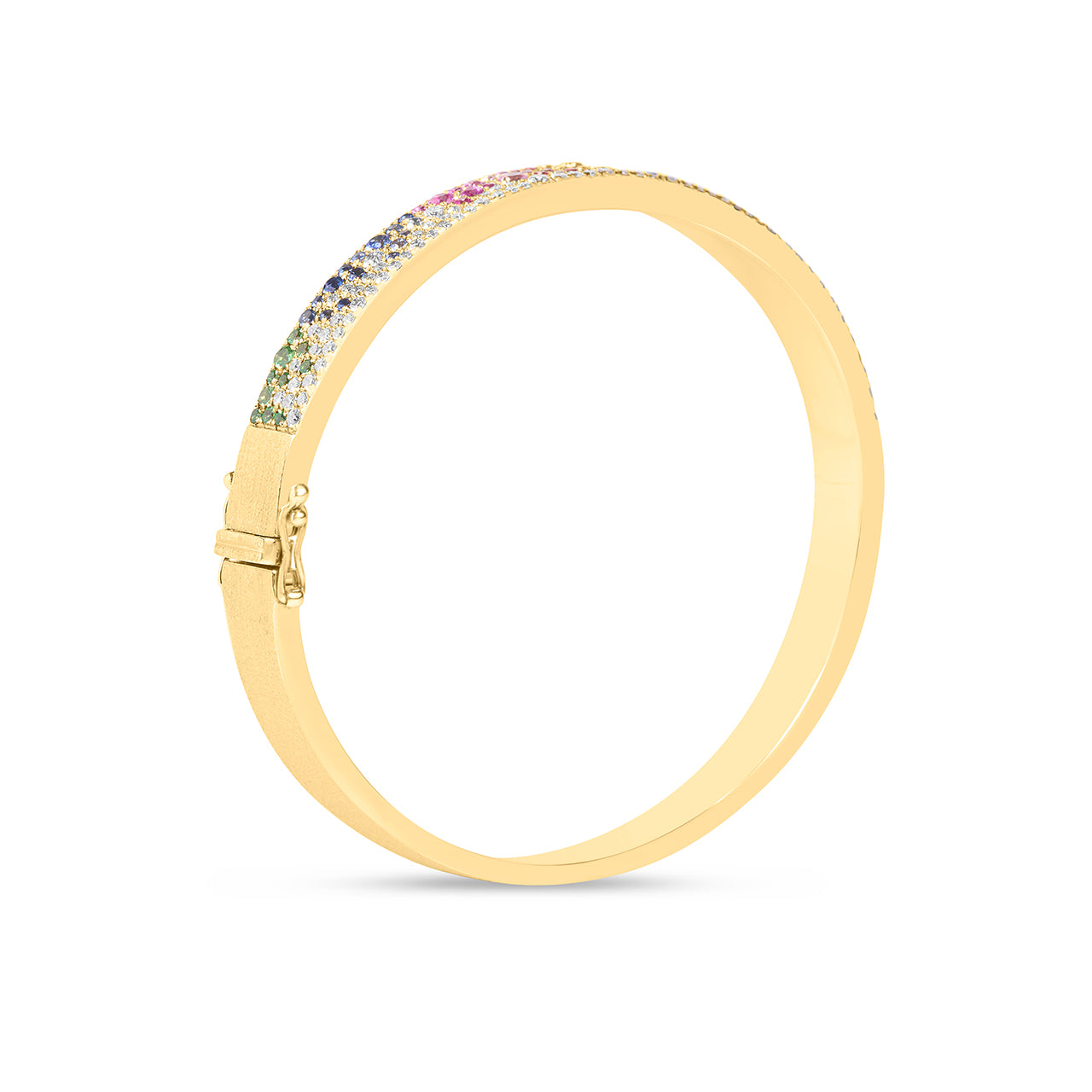 Rainbow Sapphire & Diamond Pave Confetti Bangle