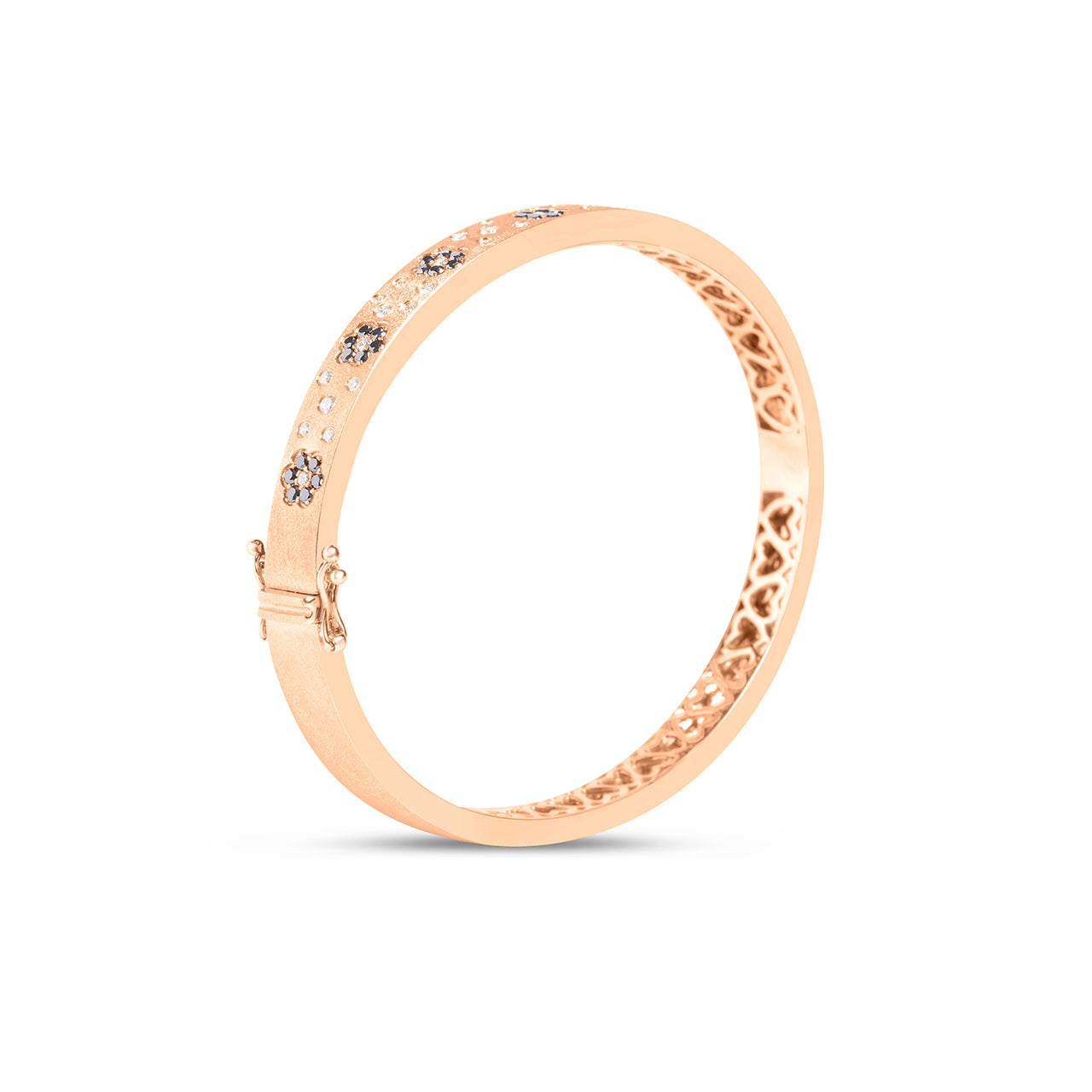 Black & White Diamond Flower Scatter Bangle