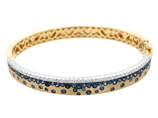 Sapphire Diamond Edge Confetti Bangle