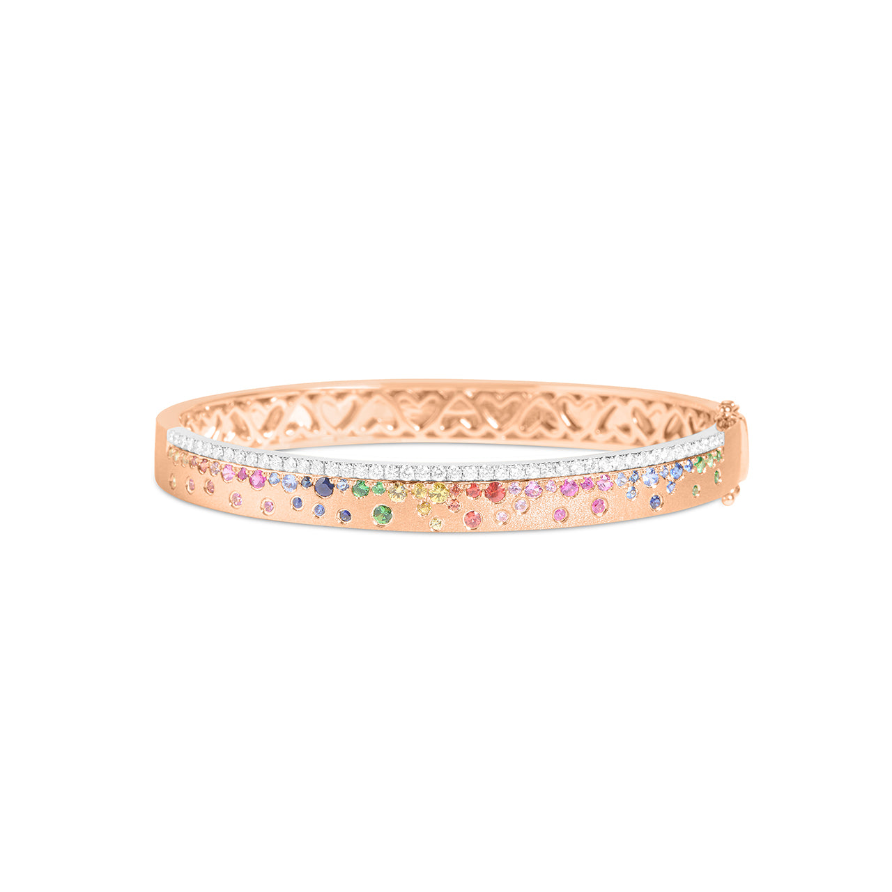 Rainbow Sapphire & Diamond Confetti Stack Bangle