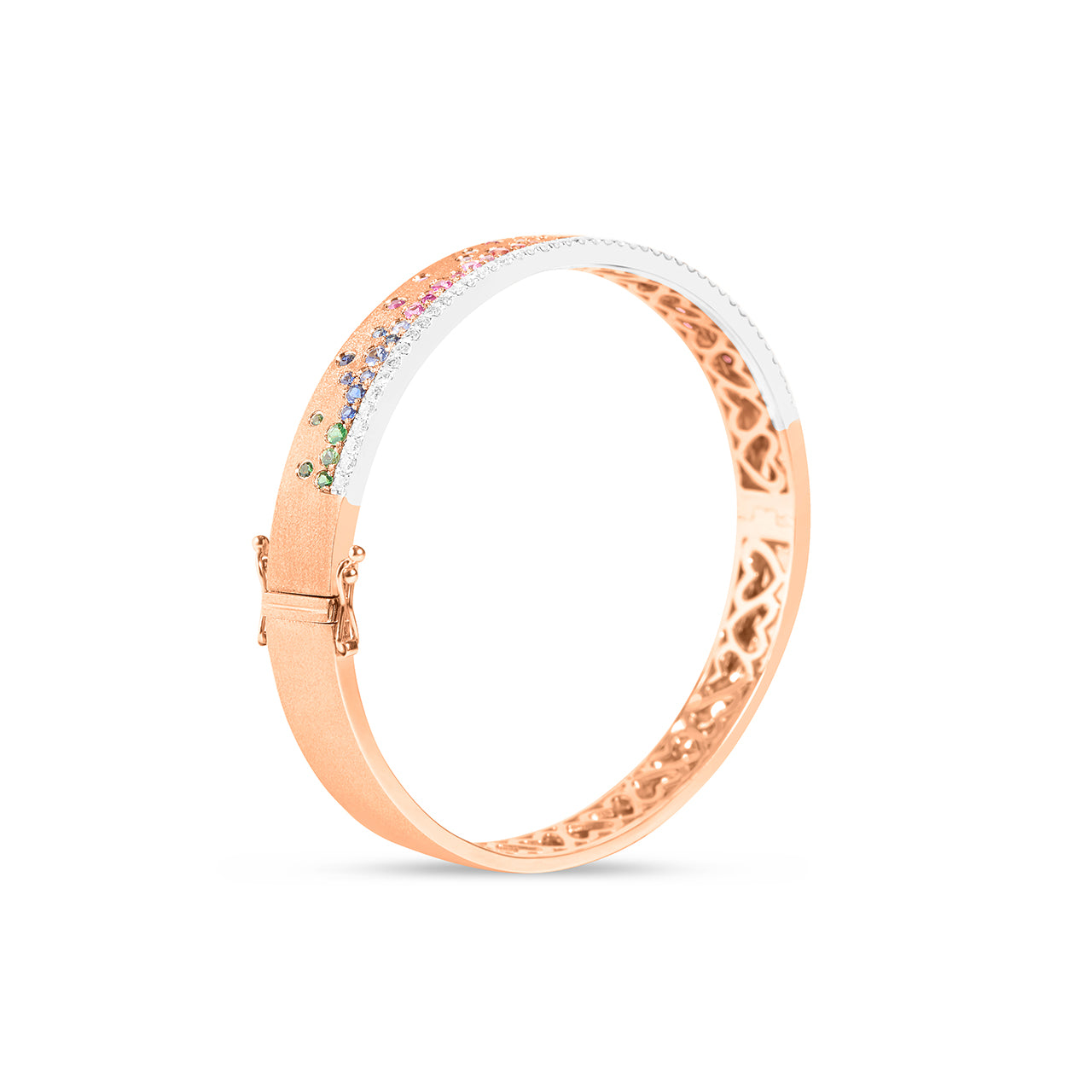 Rainbow Sapphire & Diamond Confetti Stack Bangle