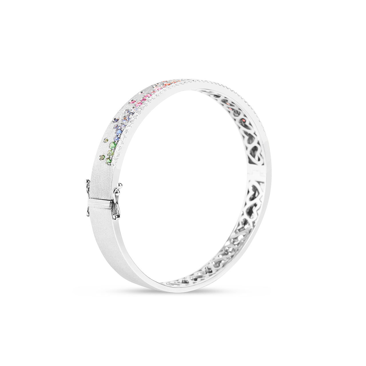 Rainbow Sapphire & Diamond Confetti Stack Bangle