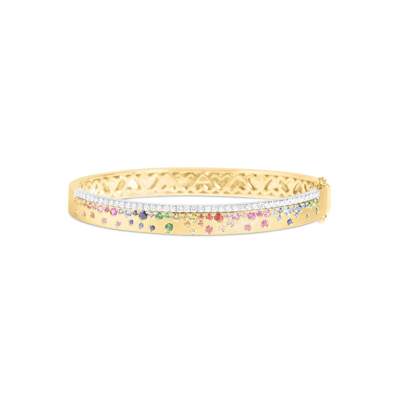 Rainbow Sapphire & Diamond Confetti Stack Bangle