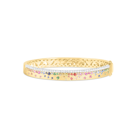 Rainbow Sapphire & Diamond Confetti Stack Bangle