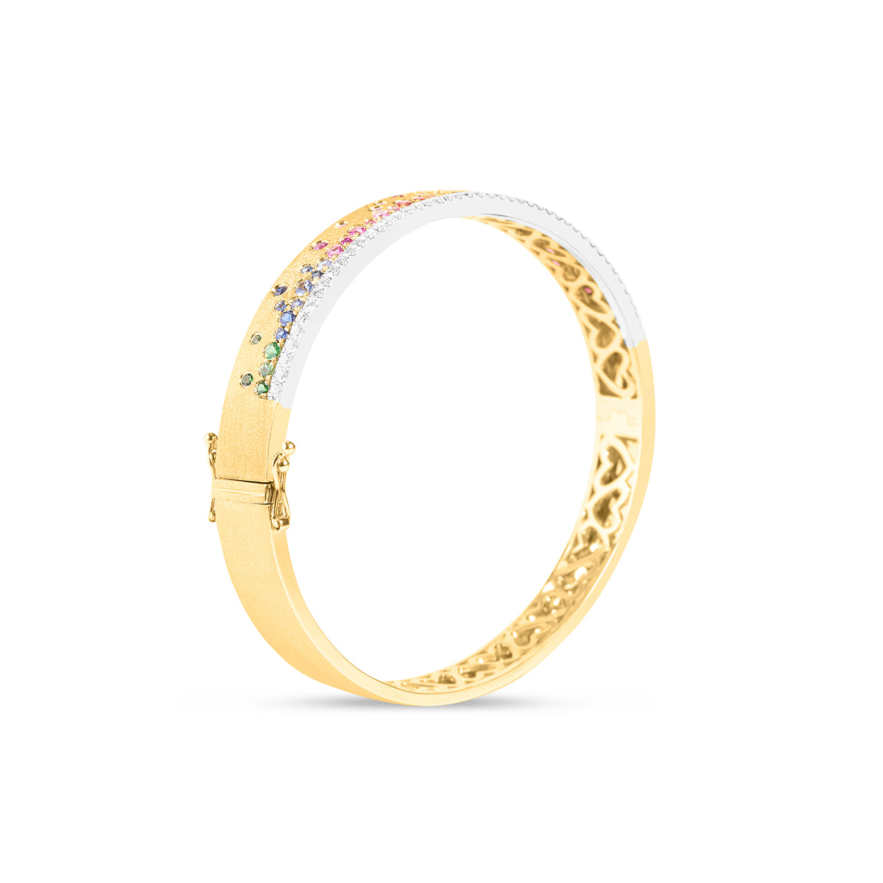 Rainbow Sapphire & Diamond Confetti Stack Bangle