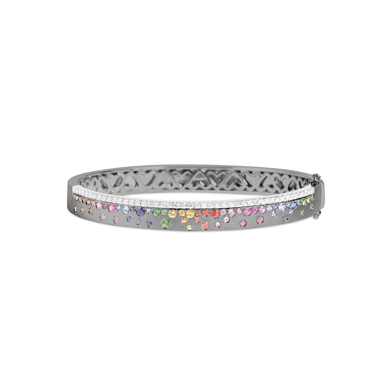 Rainbow Sapphire & Diamond Confetti Stack Bangle