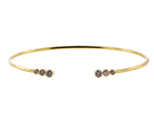 DIAMOND 3 BEZEL BANGLE, 14KY (N)