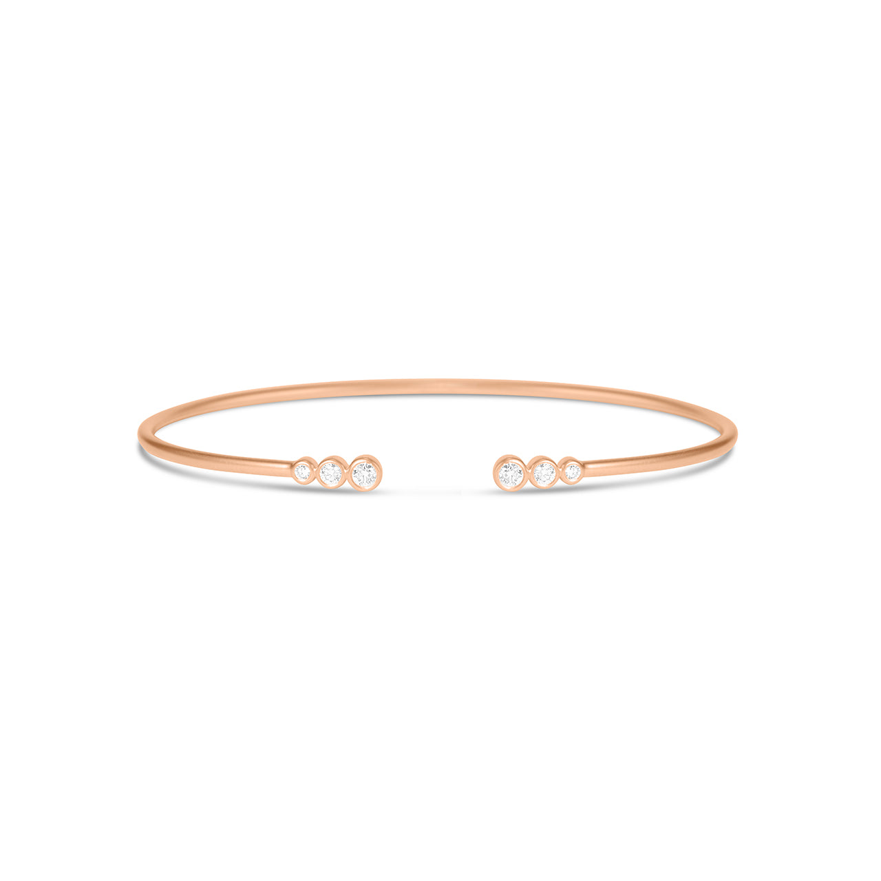 Diamond Round Bezel Flex Bangle
