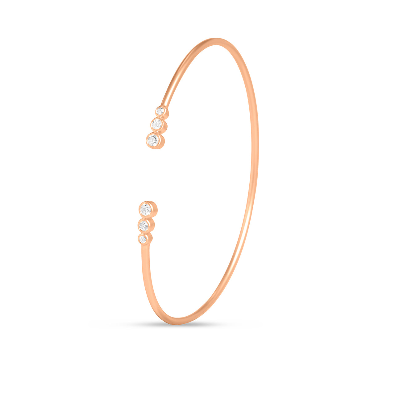 Diamond Round Bezel Flex Bangle