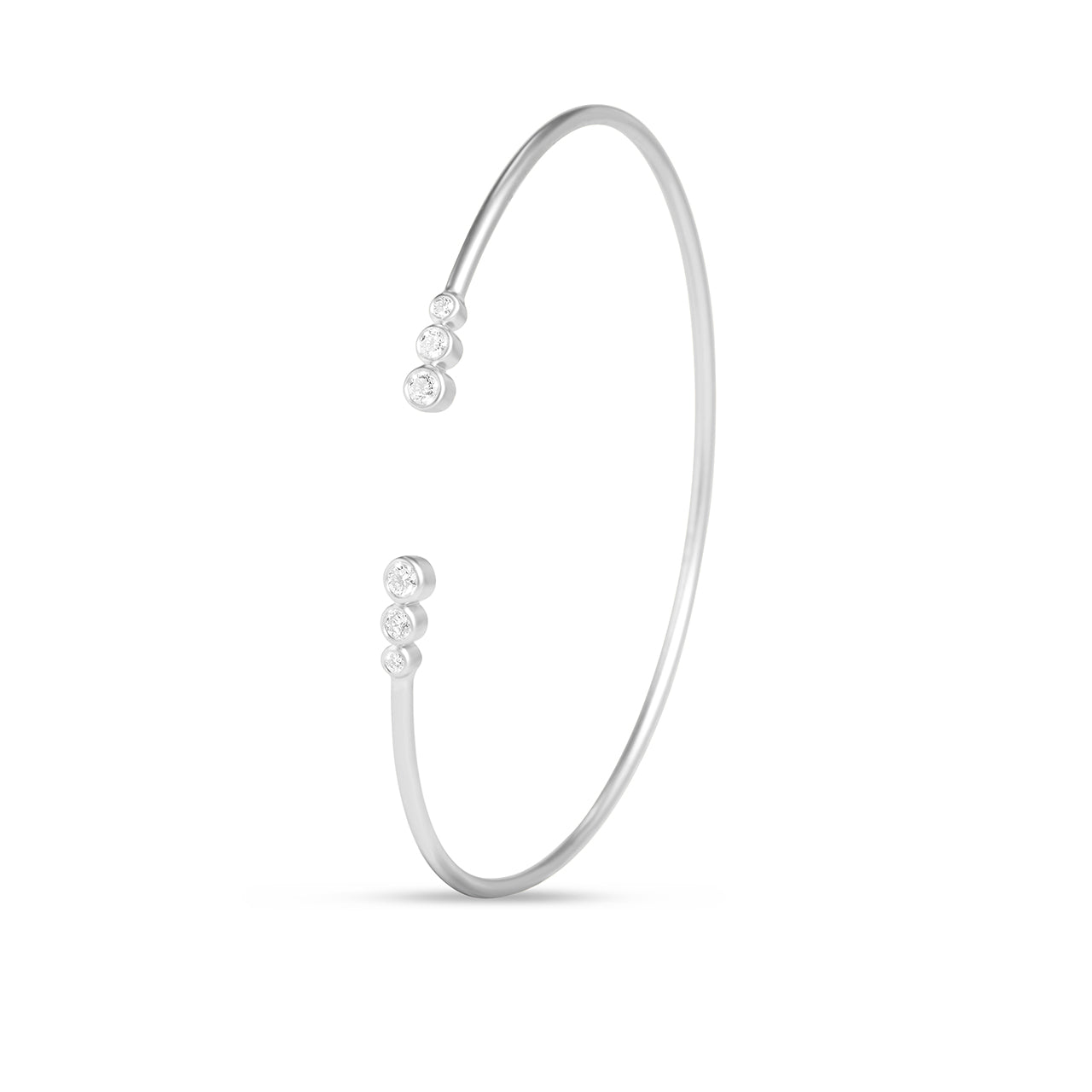 Diamond Round Bezel Flex Bangle