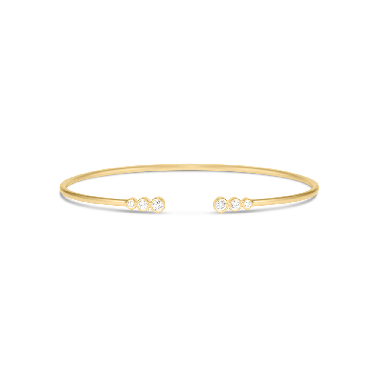 Diamond Round Bezel Flex Bangle