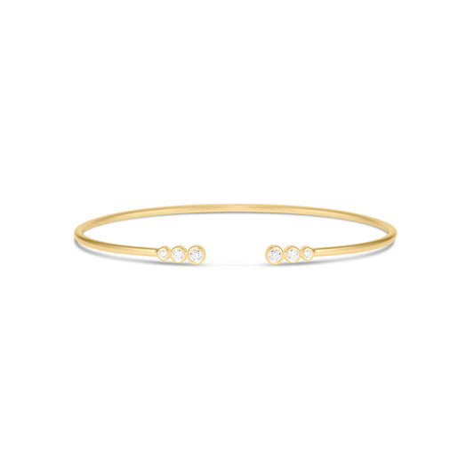 Diamond Round Bezel Flex Bangle