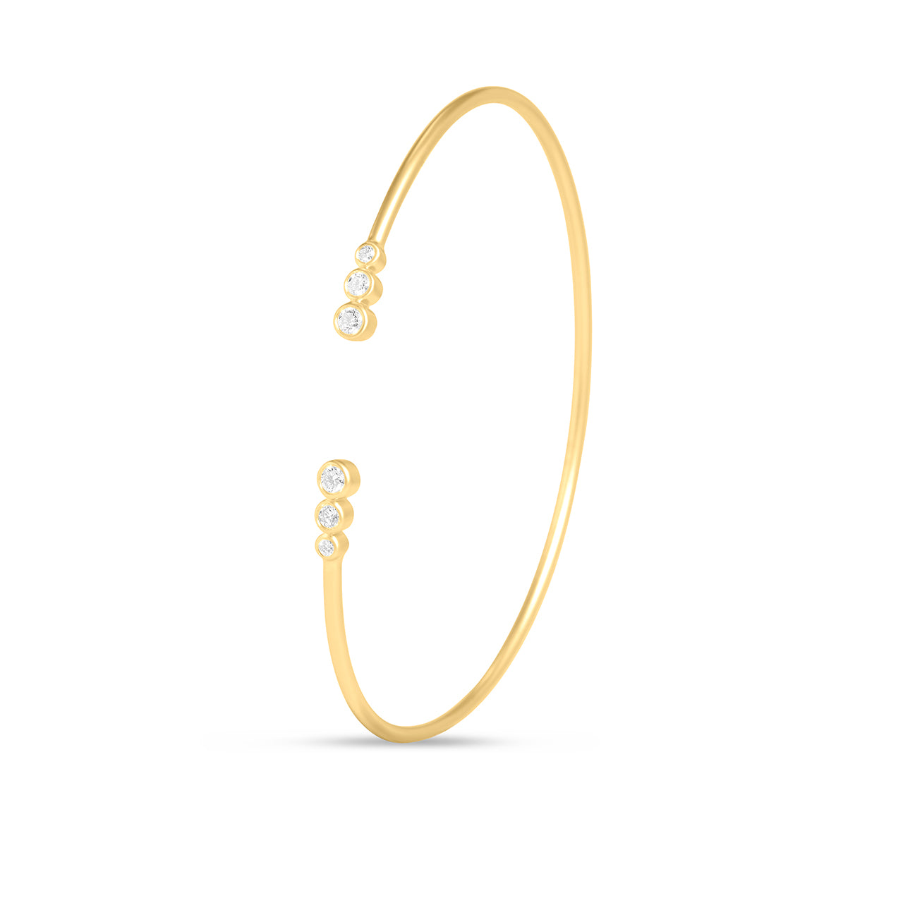 Diamond Round Bezel Flex Bangle