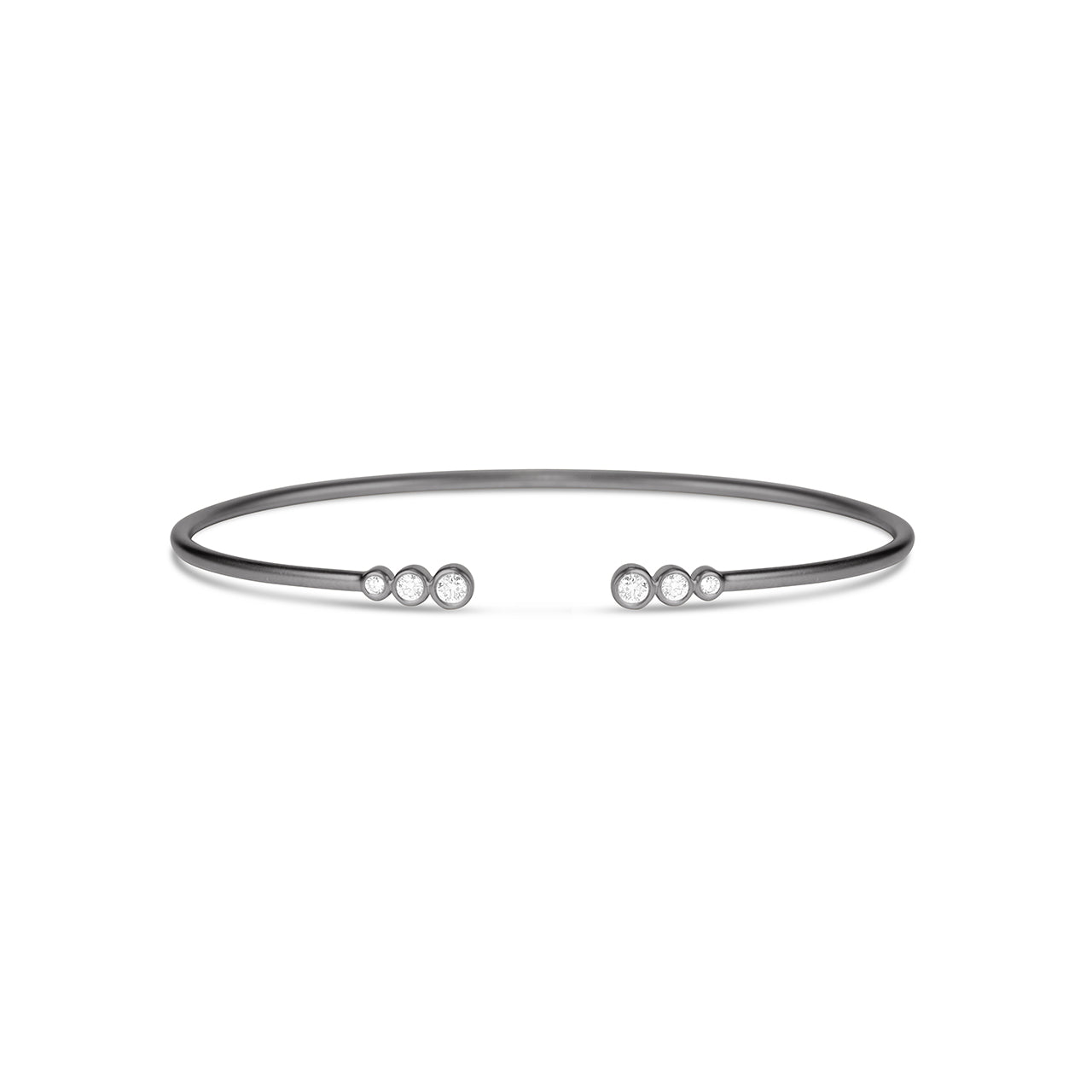 Diamond Round Bezel Flex Bangle