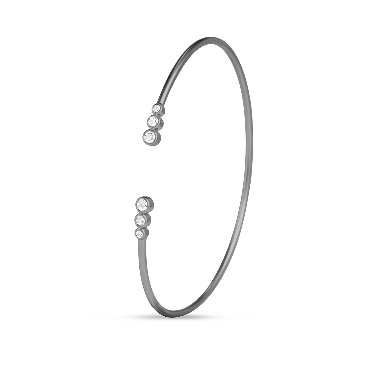 Diamond Round Bezel Flex Bangle