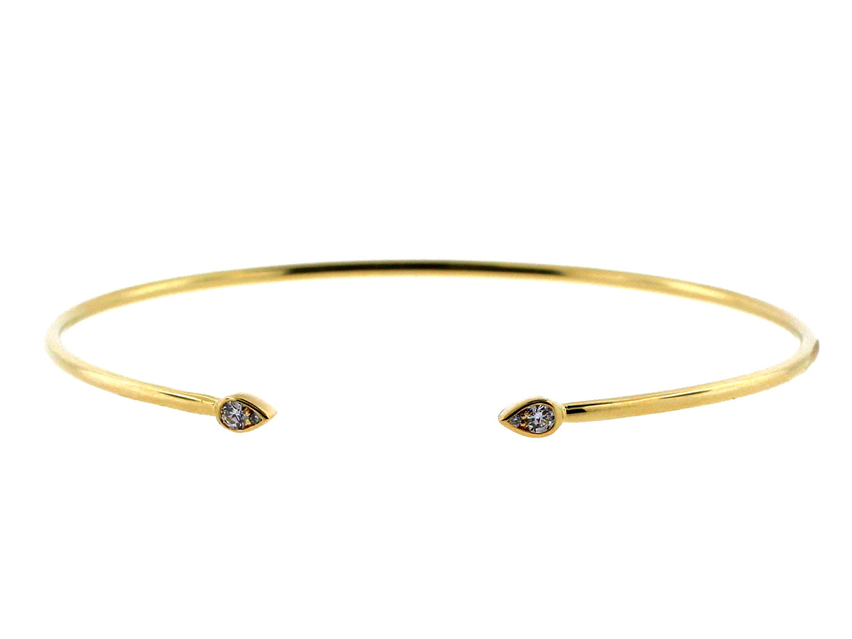 DIAMOND TEAR DROP BANGLE, 14KY (N)