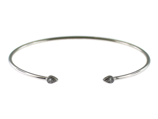 DIAMOND TEAR DROP BANGLE, 14KW (N)