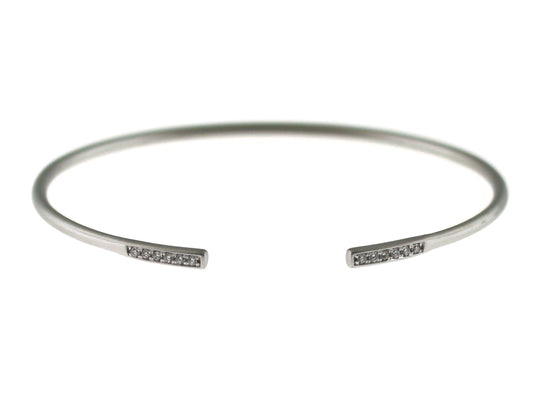 DIAMOND BAR BANGLE, SATIN FINISH, 18KW (N)